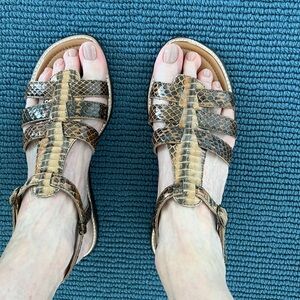 Manolo Blahnik, snakeskin sandals, size 8